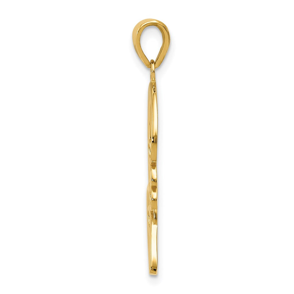 Million Charms 14K Yellow Gold Themed Gold Themed Polished Love Heart Pendant