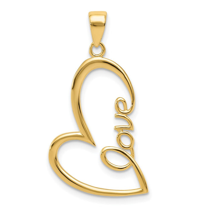 Million Charms 14K Yellow Gold Themed Gold Themed Polished Love Heart Pendant