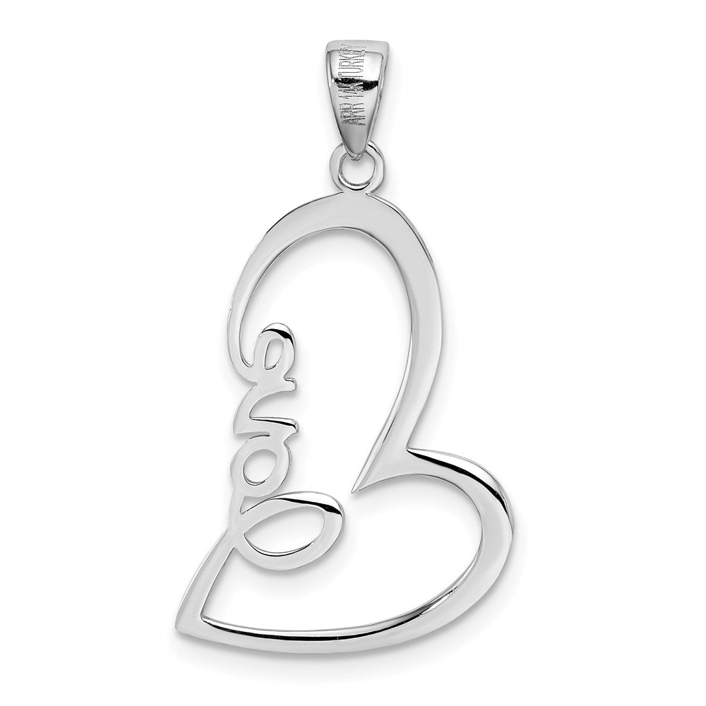Million Charms 14K White Gold Themed Polished Love Heart Pendant