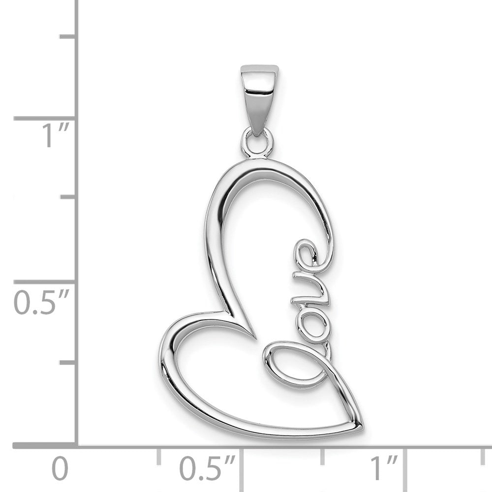 Million Charms 14K White Gold Themed Polished Love Heart Pendant