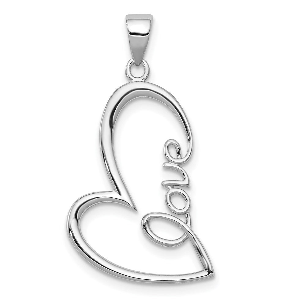 Million Charms 14K White Gold Themed Polished Love Heart Pendant