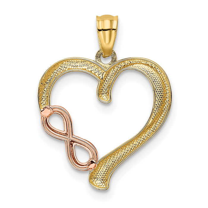 Million Charms 14K Two-Tone Polished Infinity Heart Pendant