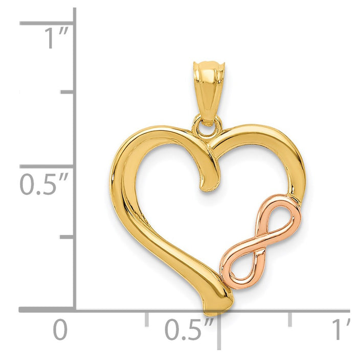 Million Charms 14K Two-Tone Polished Infinity Heart Pendant