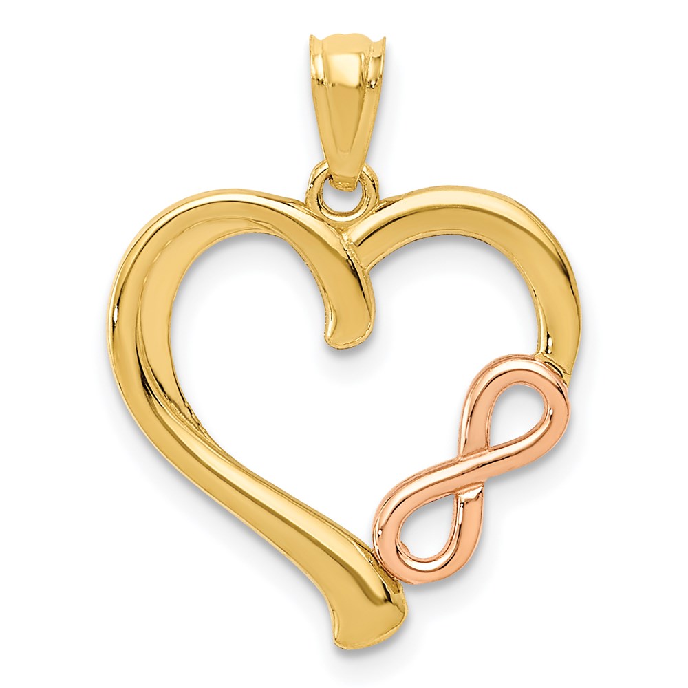 Million Charms 14K Two-Tone Polished Infinity Heart Pendant