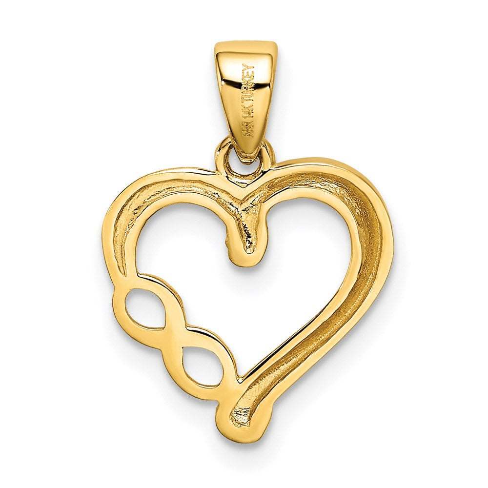 Million Charms 14K & White Rhodium-plated Infinity Heart Pendant