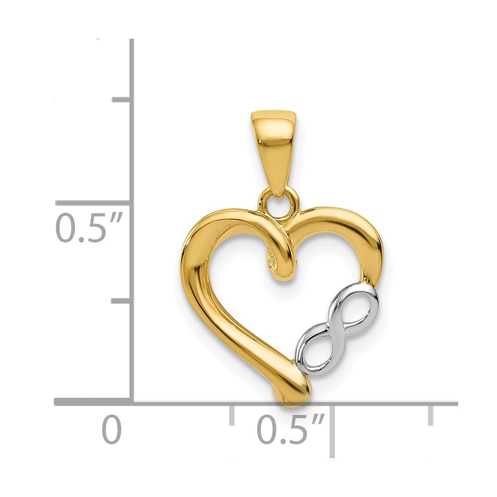 Million Charms 14K & White Rhodium-plated Infinity Heart Pendant