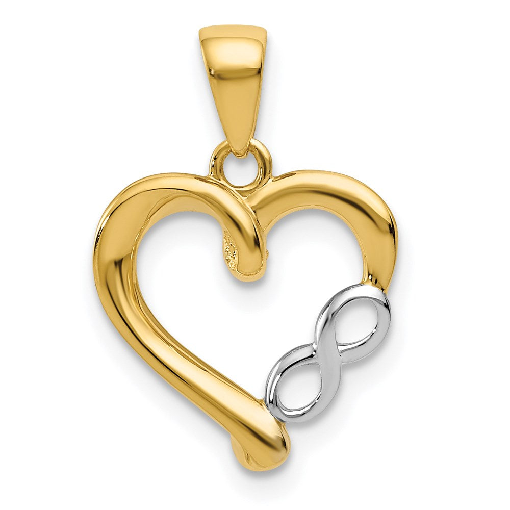 Million Charms 14K & White Rhodium-plated Infinity Heart Pendant