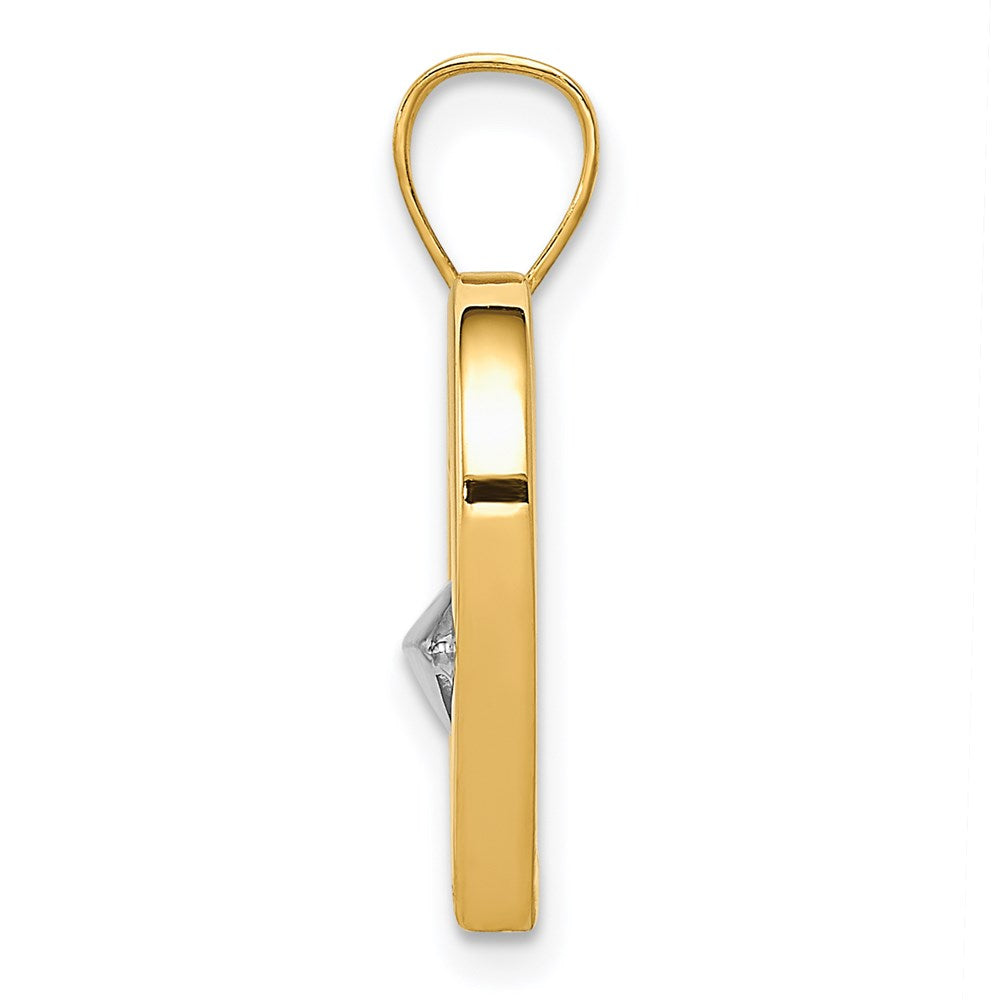 Million Charms 14K Yellow Gold Themed With Rhodium-plated Heart & Arrow Pendant