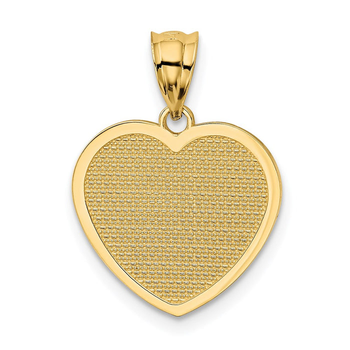 Million Charms 14K Yellow Gold Themed Polished Te Amo Heart Pendant