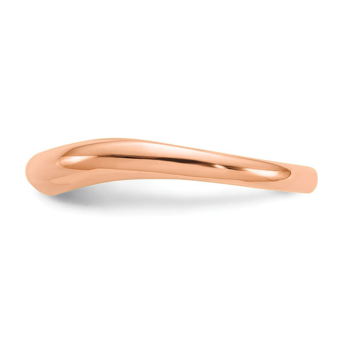 14k Rose Gold Polished Stackable Wave Ring, Size: 7