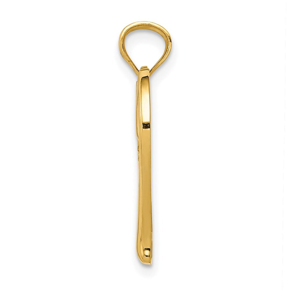 Million Charms 14K Yellow Gold Themed Polished Mom In Heart With Infinity Symbol Pendant