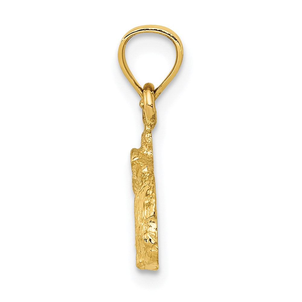 Million Charms 14K Yellow Gold Themed Polished Rabbit Pendant