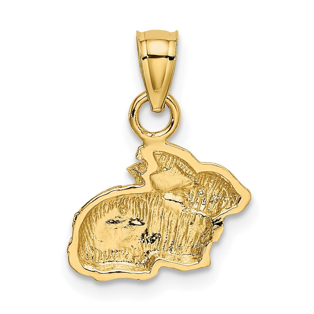 Million Charms 14K Yellow Gold Themed Polished Rabbit Pendant