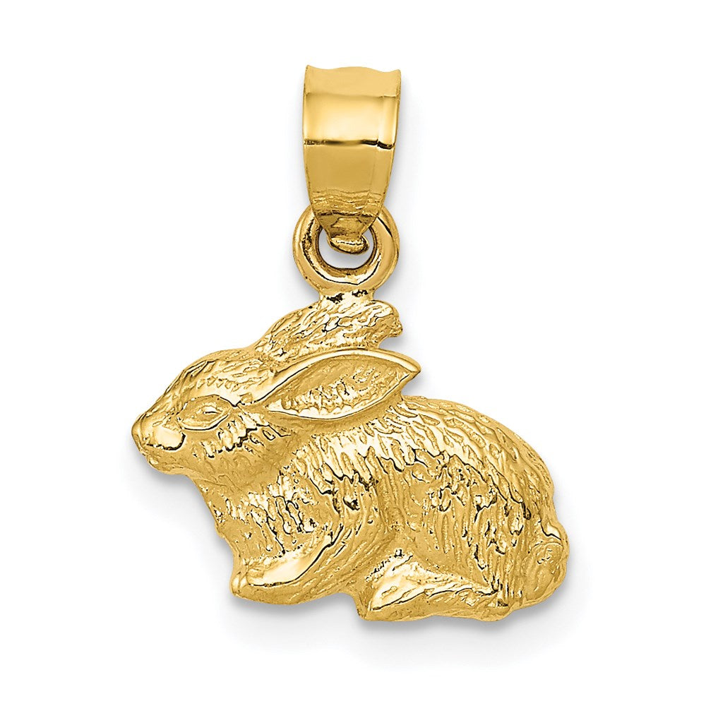 Million Charms 14K Yellow Gold Themed Polished Rabbit Pendant