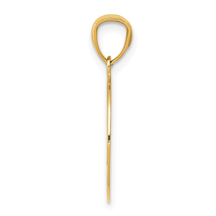 Million Charms 14K Yellow Gold Themed Polished Girl Facing Left Disc Charm