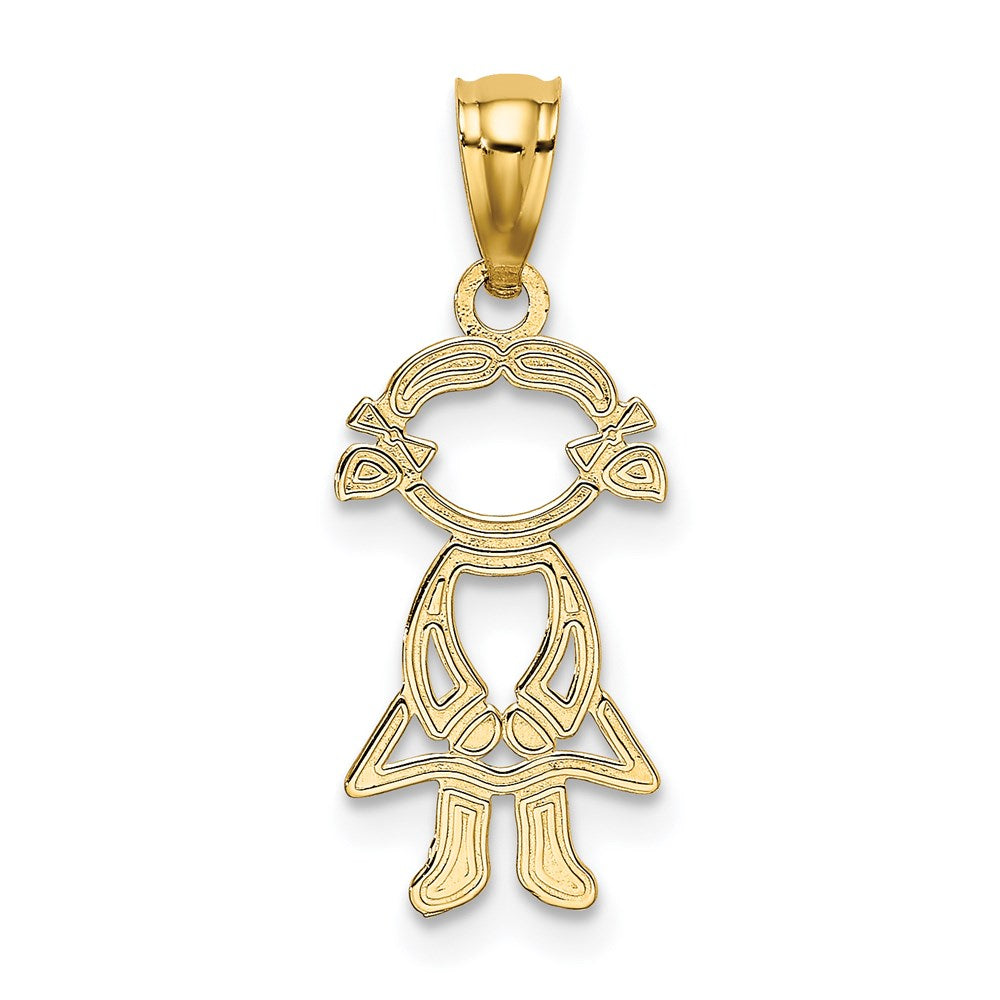 Million Charms 14K Yellow Gold Themed Polished Girl Charm