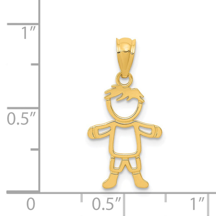 Million Charms 14K Yellow Gold Themed Polished Boy Charm