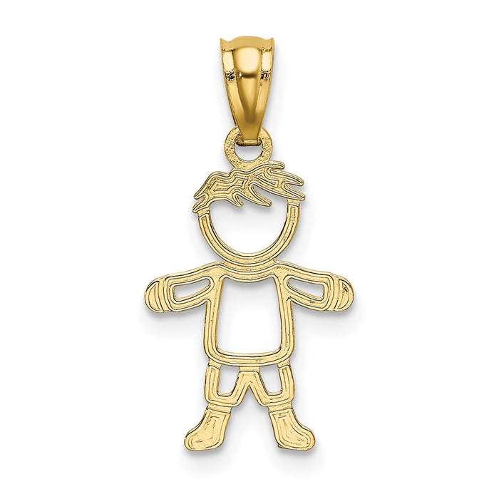 Million Charms 14K Yellow Gold Themed Polished Boy Charm