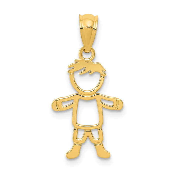 Million Charms 14K Yellow Gold Themed Polished Boy Charm