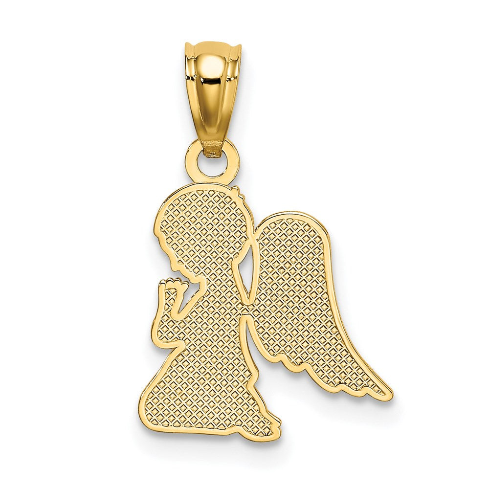 Million Charms 14K Yellow Gold Themed Polished Praying Angel Boy Pendant