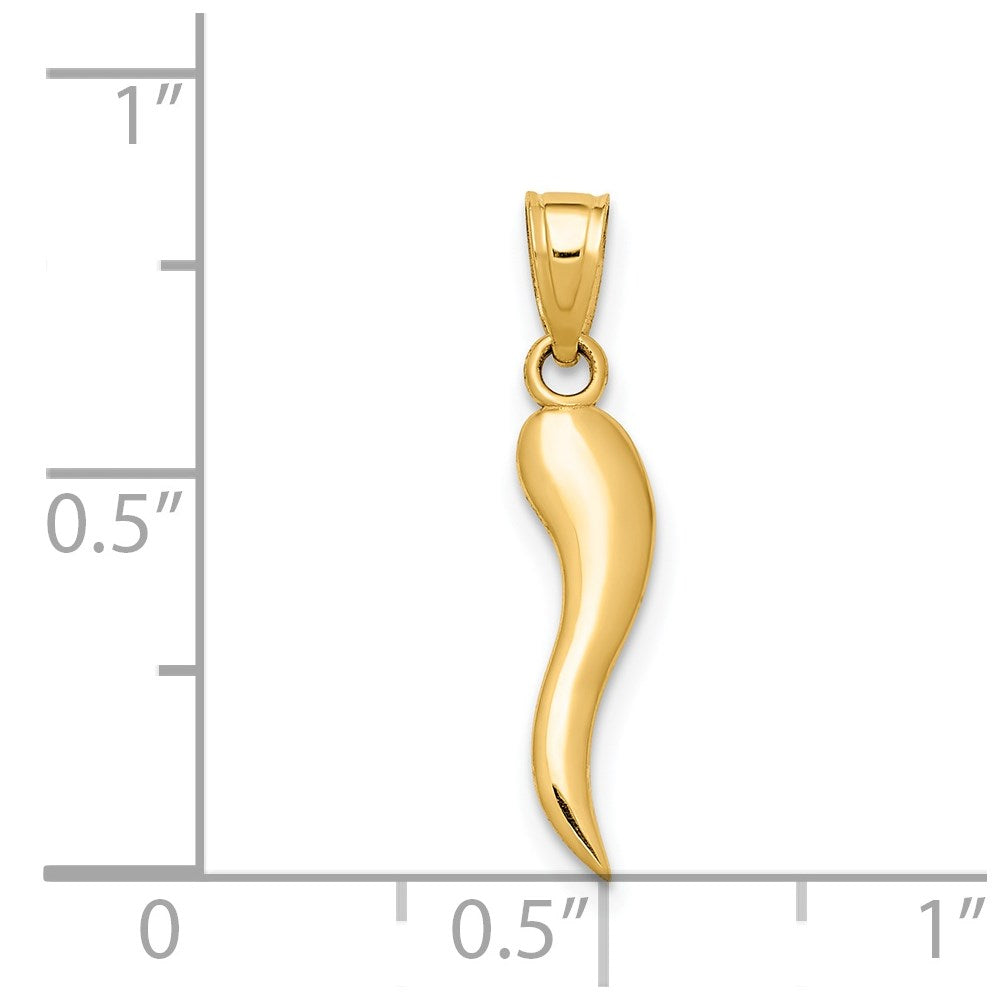 Million Charms 14K Yellow Gold Themed Italian Horn Pendant