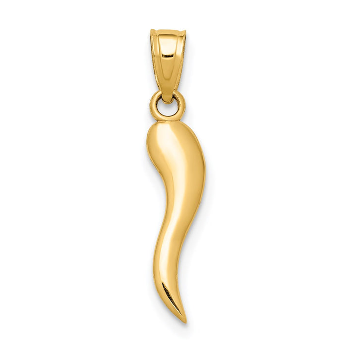 Million Charms 14K Yellow Gold Themed Italian Horn Pendant