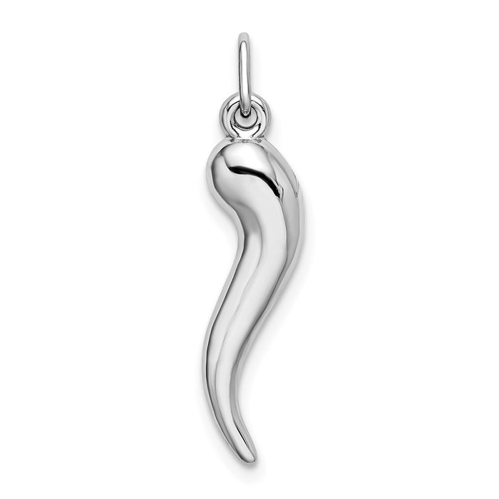 Million Charms 14K White Gold Themed Italian Horn Charm