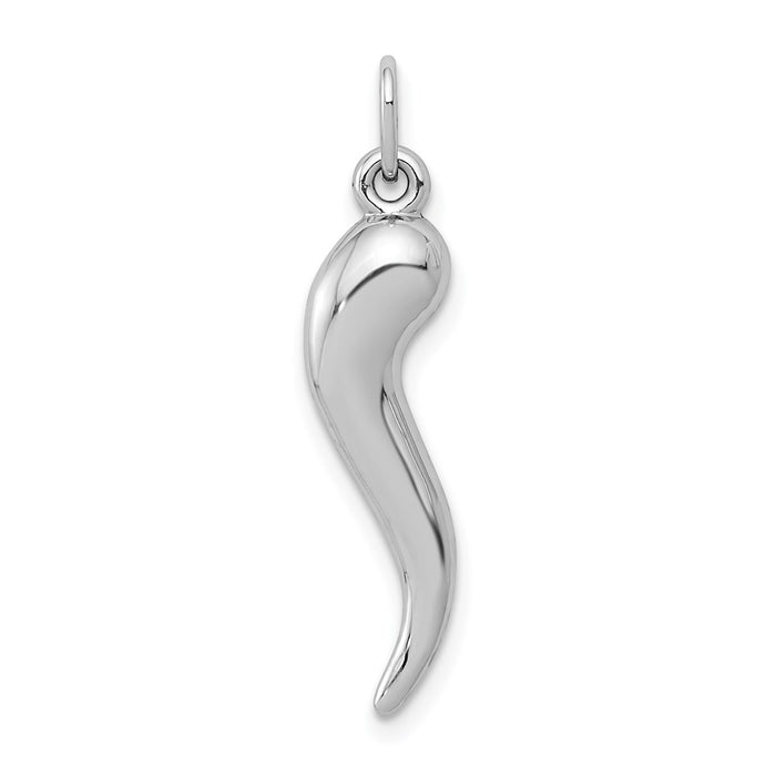 Million Charms 14K White Gold Themed Italian Horn Charm