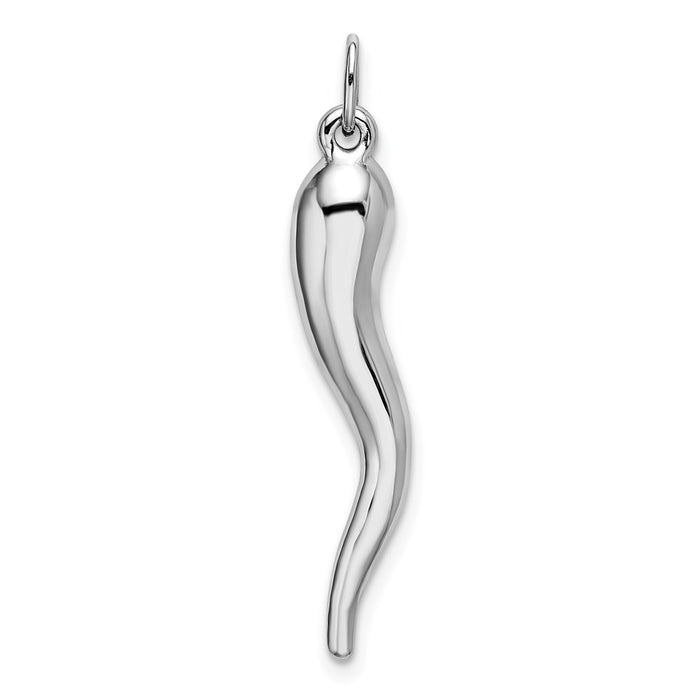 Million Charms 14K White Gold Themed Italian Horn Charm