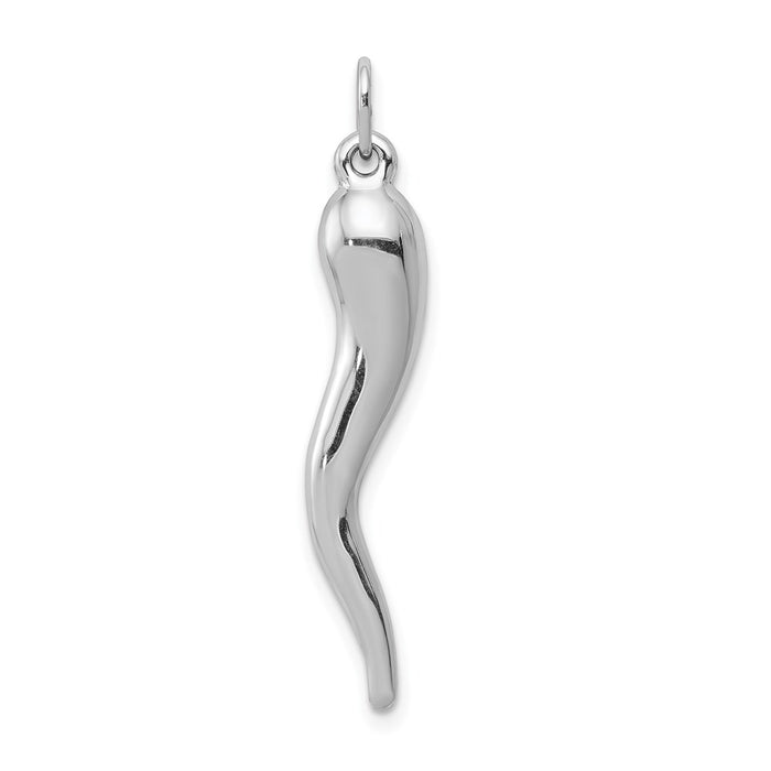 Million Charms 14K White Gold Themed Italian Horn Charm