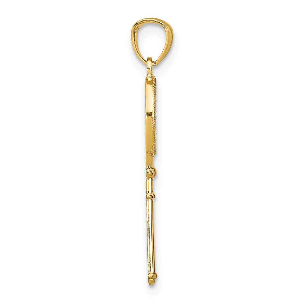 Million Charms 14K Yellow Gold Themed Polished Peace Key Pendant