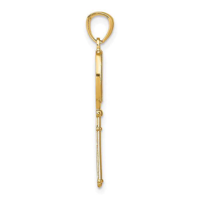 Million Charms 14K Yellow Gold Themed Polished Peace Key Pendant