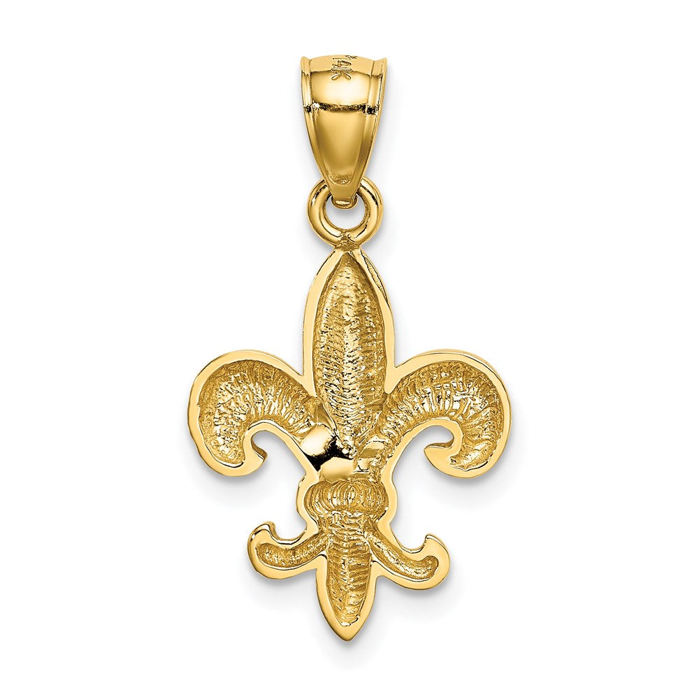 Million Charms 14K Yellow Gold Themed Polished Fleur De Lis Pendant