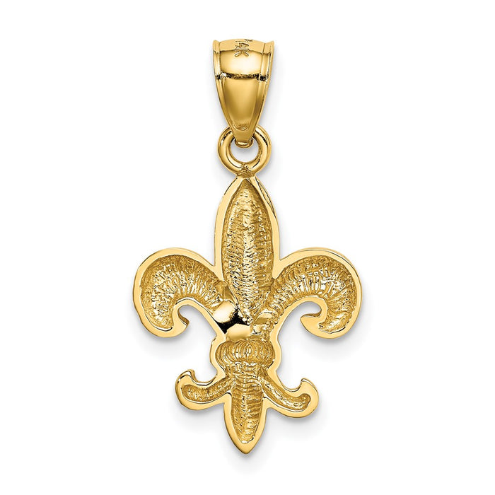 Million Charms 14K Yellow Gold Themed Polished Fleur De Lis Pendant
