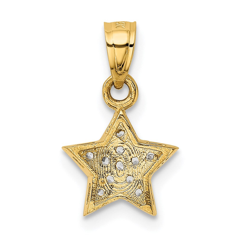 Million Charms 14K Yellow Gold Themed With Cubic Zirconia (Cz) Star Rhodium-plated Pendant
