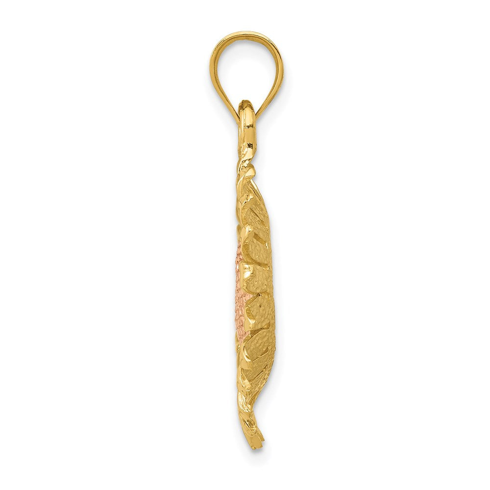 Million Charms 14K Two-Tone Polished Sunflower Pendant