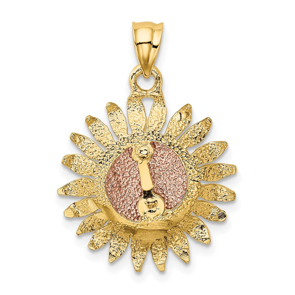 Million Charms 14K Two-Tone Polished Sunflower Pendant