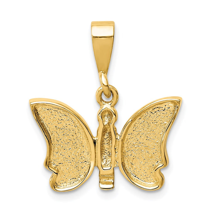 Million Charms 14K Yellow Gold Themed Polished Butterfly Pendant