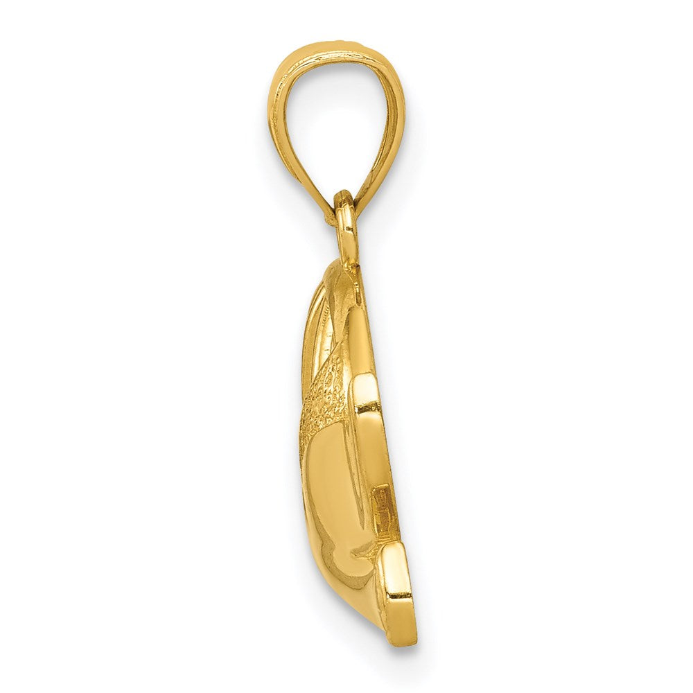Million Charms 14K Yellow Gold Themed, Rhodium-plated Polished Dove & Globe Pendant