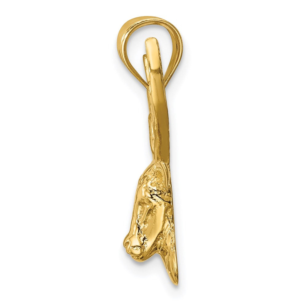 Million Charms 14K Yellow Gold Themed Polished Deer Head Pendant
