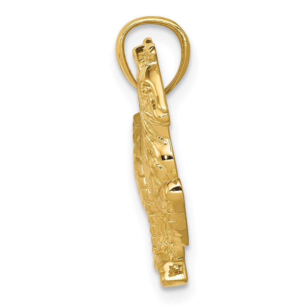 Million Charms 14K Yellow Gold Themed Polished Running Zebra Pendant