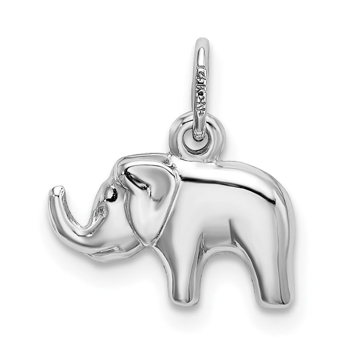 Million Charms 14K White Gold Themed Elephant Charm