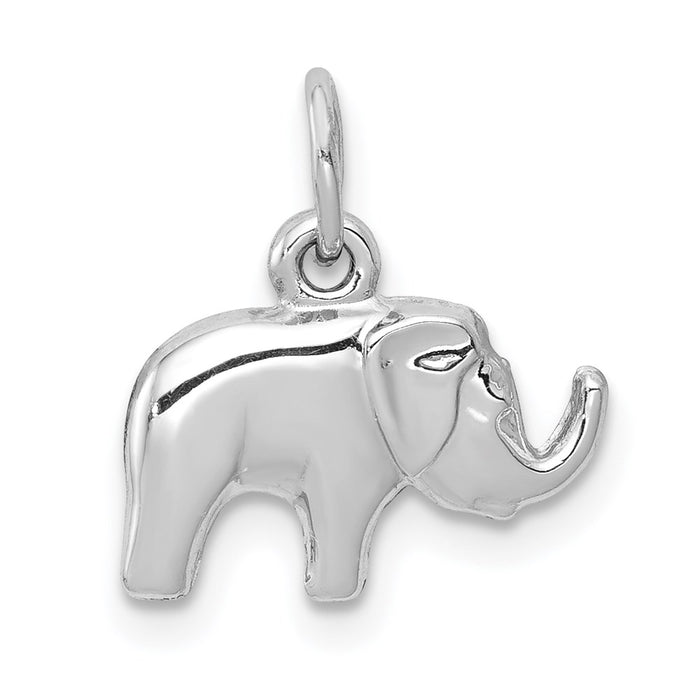 Million Charms 14K White Gold Themed Elephant Charm