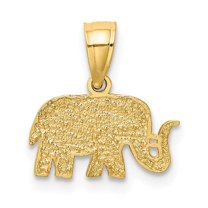 Million Charms 14K Yellow Gold Themed Polished Elephant Pendant