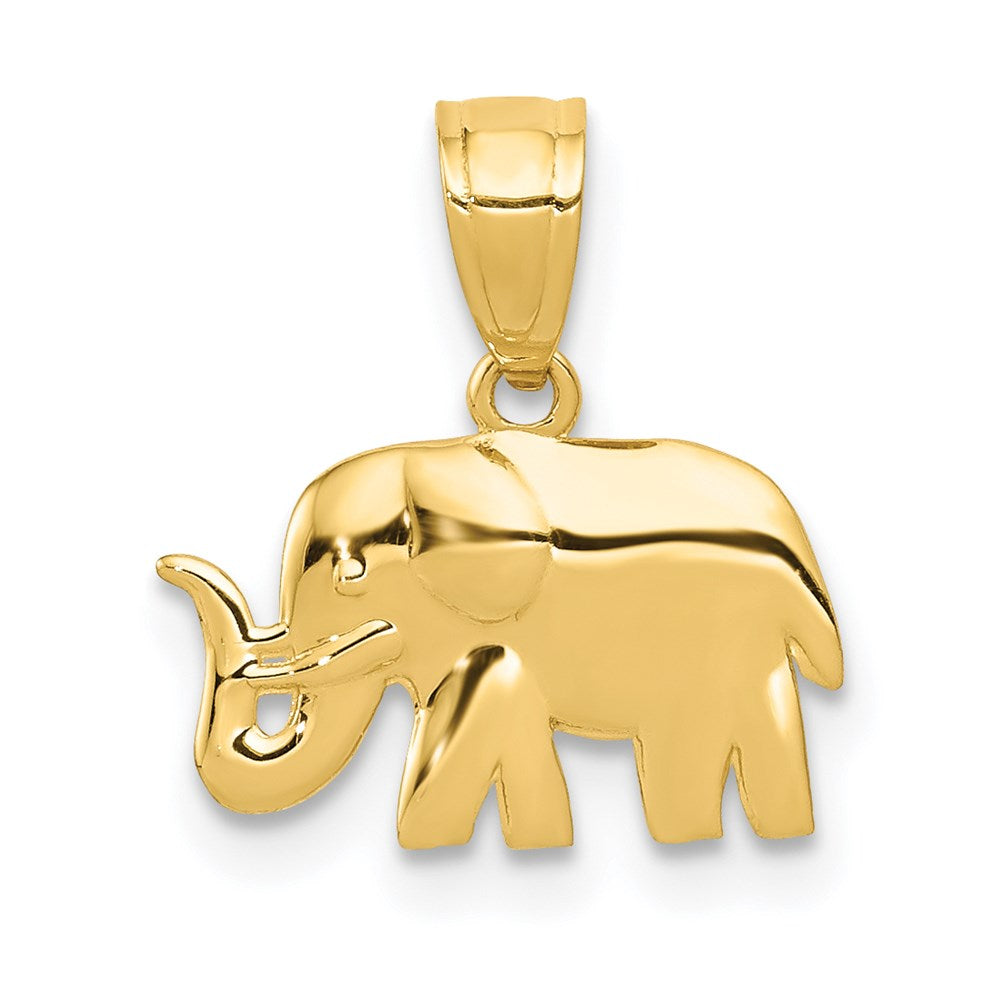 Million Charms 14K Yellow Gold Themed Polished Elephant Pendant