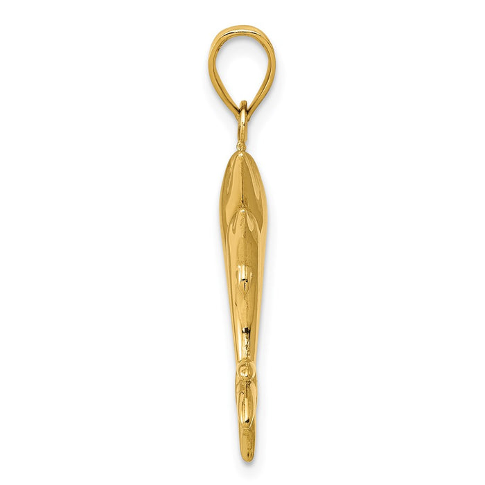 Million Charms 14K Yellow Gold Themed Dolphin Pair Pendant