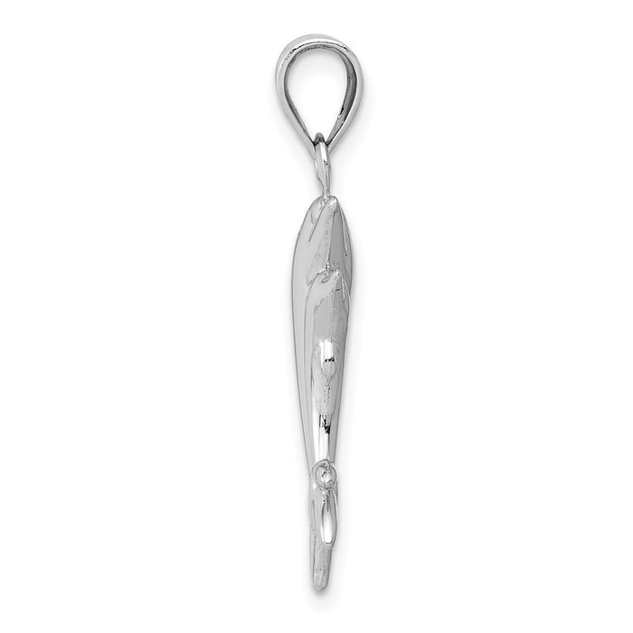 Million Charms 14K White Gold Themed Dolphin Pair Pendant
