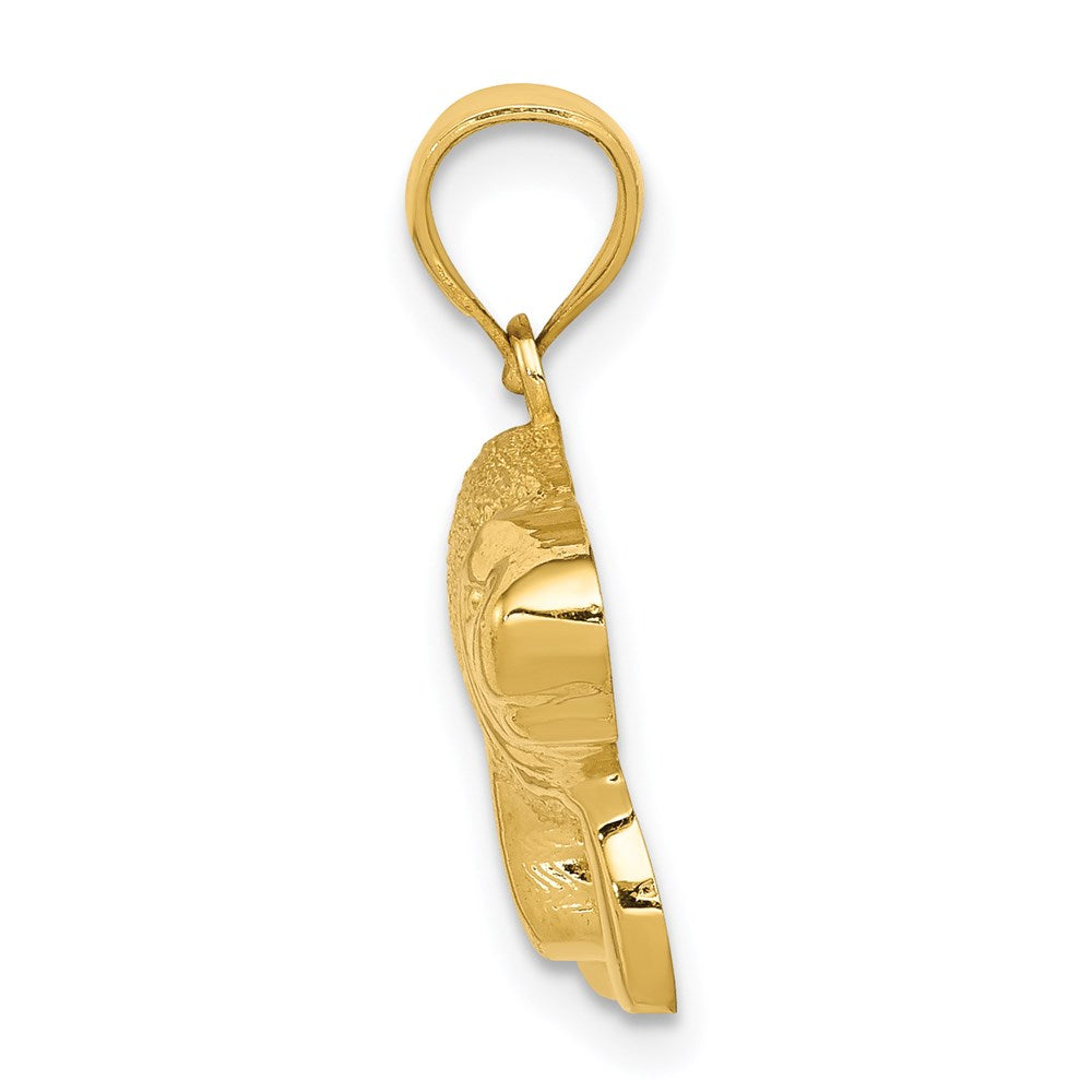 Million Charms 14K Yellow Gold Themed Satin & Polished Manatee Pendant