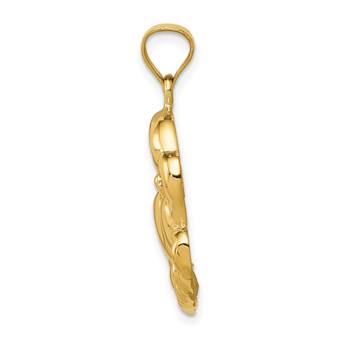 Million Charms 14K Yellow Gold Themed Polished Crab Pendant