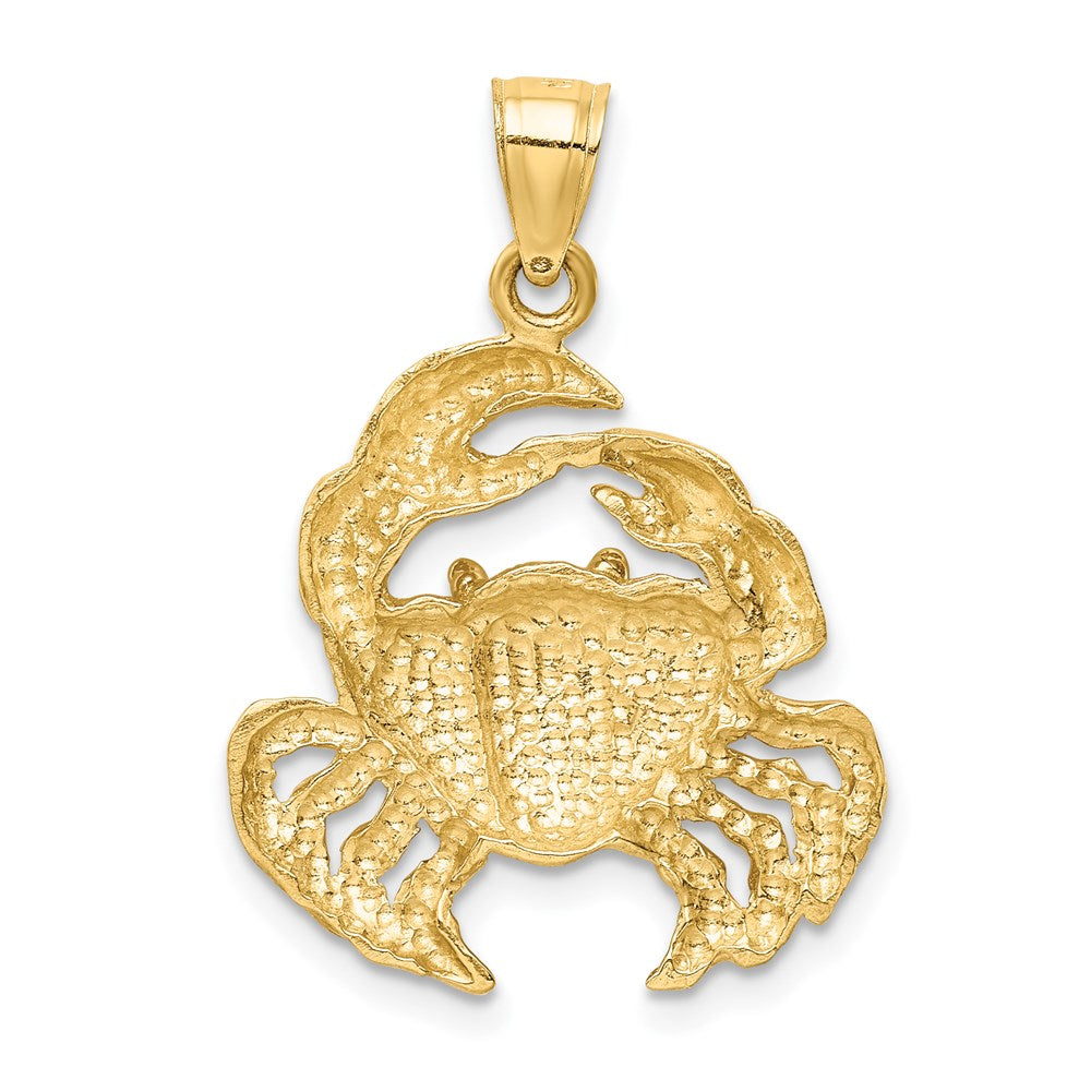 Million Charms 14K Yellow Gold Themed Polished Crab Pendant